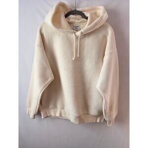 Aritzia Sunday Best Teddy Fleece Hoodie Pullover Hooded Cream Fuzzy Cozy XS